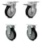 Service Caster 5 Inch Black Polyurethane Swivel Top Plate Caster Lock Brakes 2 Rigid SCC, 2PK SCC-TTL20S514-PPUB-BLK-2-R-2 - alternate 1